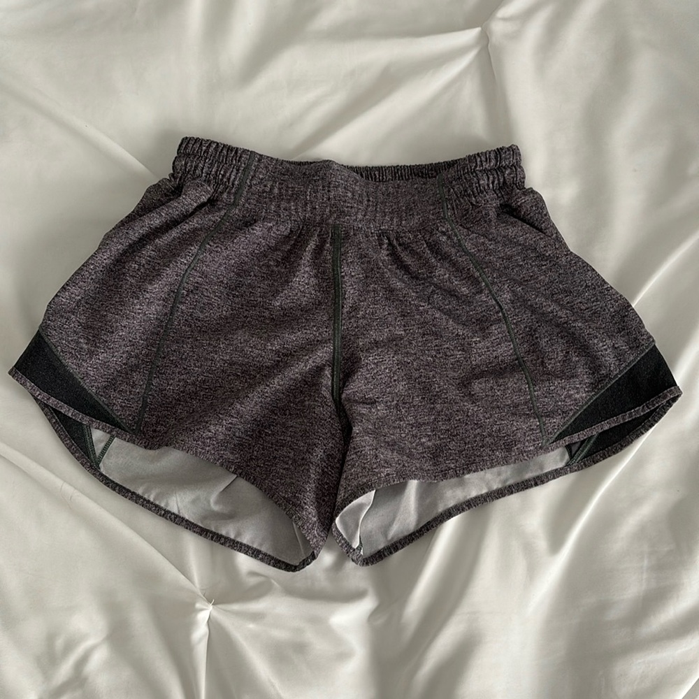 Lululemon size 4 gray hotty hot 4 inch shorts